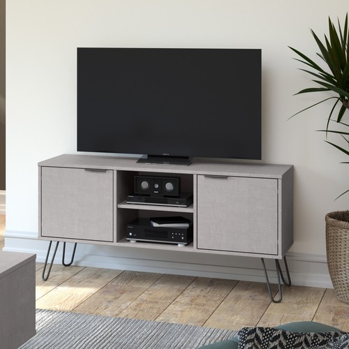 Grey wood stand unit - tv, in