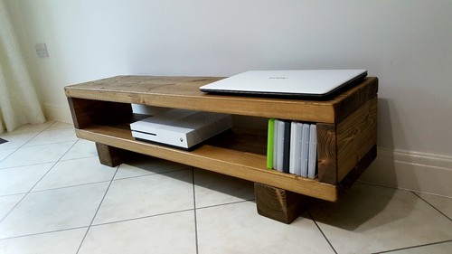 Stand unit solid - tv, rustic